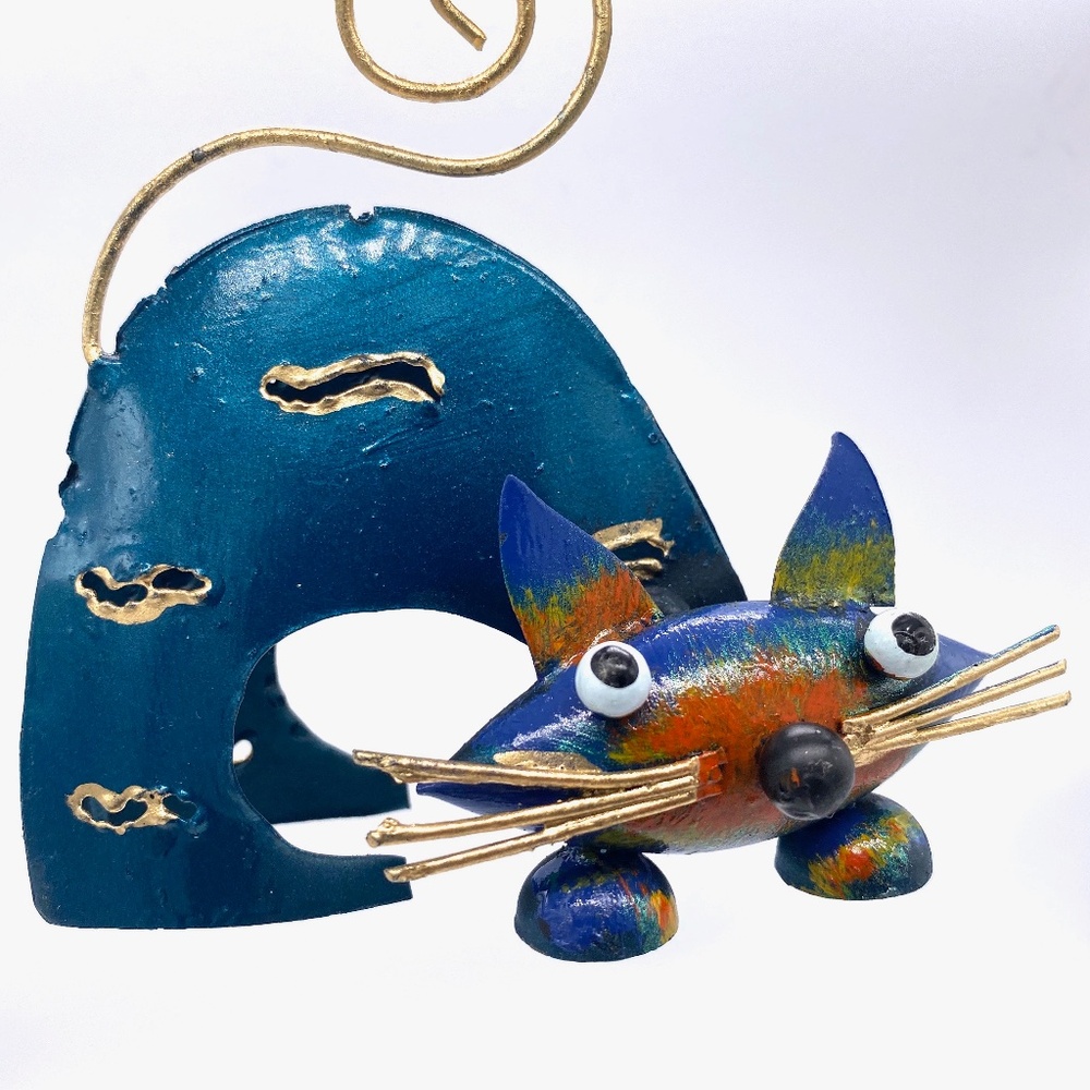 Monkey Business Hand Forged Recycled Metal Hunch Back Cat
